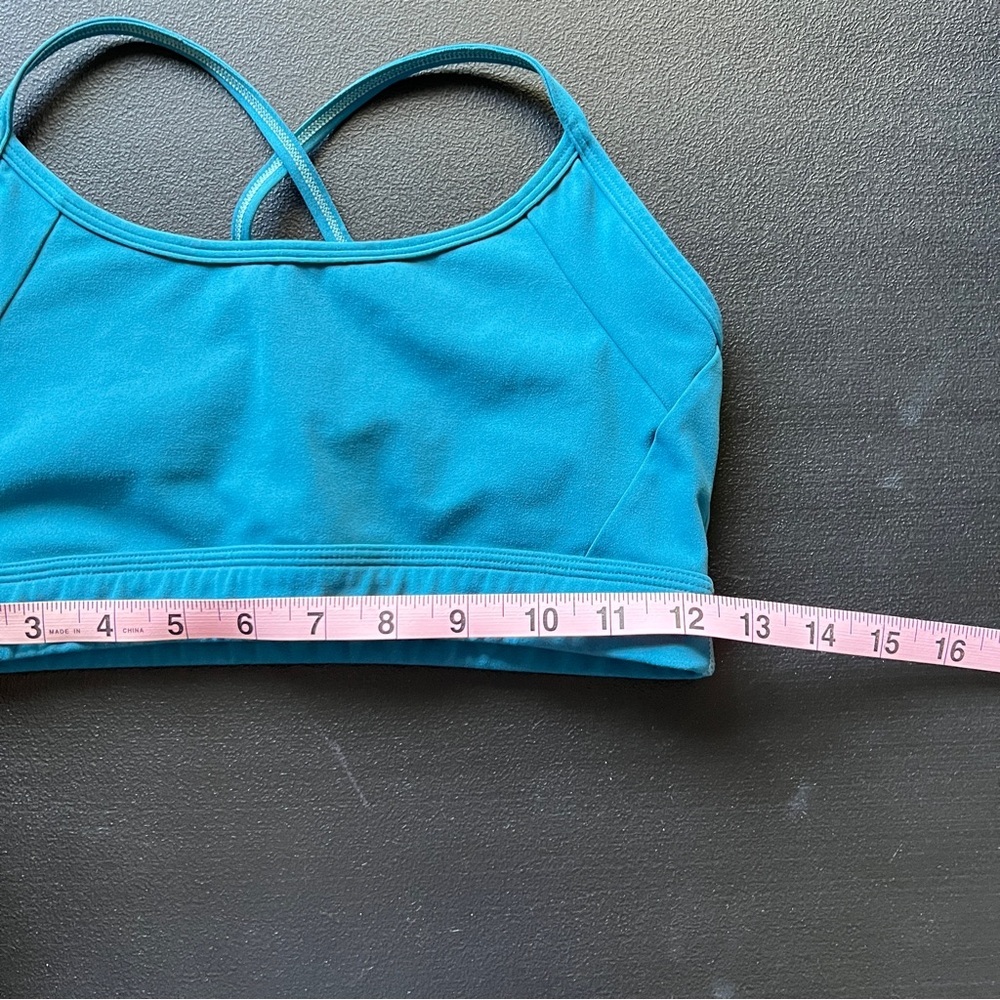 Alphalete Sports Bra Blue Criss Cross Back Teal Activewear Women’s Gym Workout - Picture 4 of 4